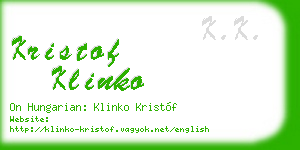 kristof klinko business card