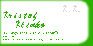 kristof klinko business card